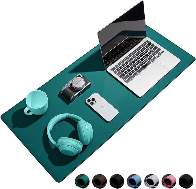 Waterproof Large Gaming Mouse Pad with Durable Stitched Edges, Non-Slip Rubber Base, Grainy Jacquard Mouse Mat Desk Pad for Home Office Gaming, 27.5"*11.8"*0.12", Green