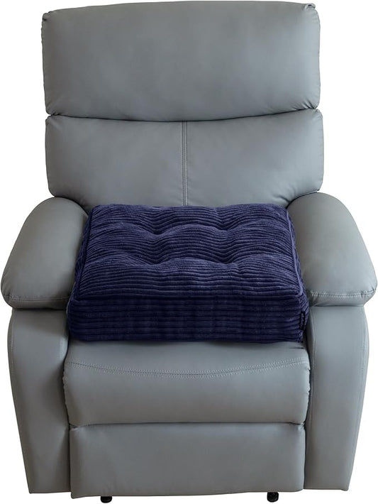 Tufted Corduroy Recliner Seat Cushion for Elderly, High Density Foam Large Square Seat Cushion for Recliner Chair, Floor Pillow, Office Chair, Car, No Pressure on Thighs, 20x20x4