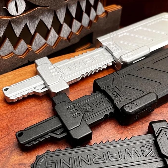 Sky-Breaker Sword Fidget Slider, Metal Fidget Sword EDC Fidget Toys for Adults, Portable Stress Relief Toy for Keep Focus & Anxiety Relief, ADHD Tools Gadgets for Men (Frosted Black)