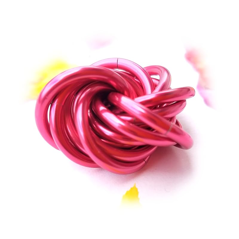 Möbii Fidget Ball (Solid Color): Quiet Mobius ADHD Anxiety Stim Stress Relief Toy Tool for Home Travel Office or Desk (Small, Full, Sable Rose)