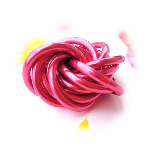 Möbii Fidget Ball (Solid Color): Quiet Mobius ADHD Anxiety Stim Stress Relief Toy Tool for Home Travel Office or Desk (Small, Full, Sable Rose)