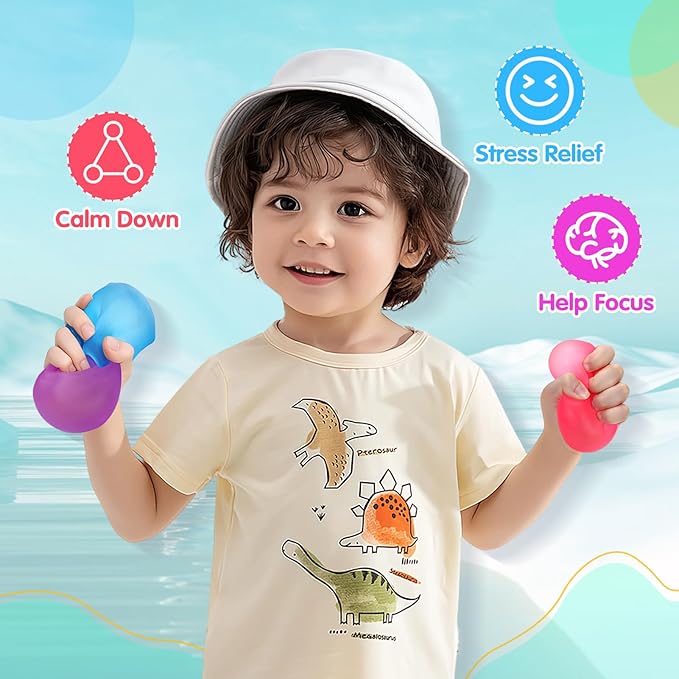 Stress Cube Squishy Fidget Toy: 4 Pack 2.2" Square Ice Cube High Density Gel Filled, Quiet Fidget for Classroom, Sensory Anxiety Relief Item for Kids Adults, Malt Sugar Calming Stress Balls