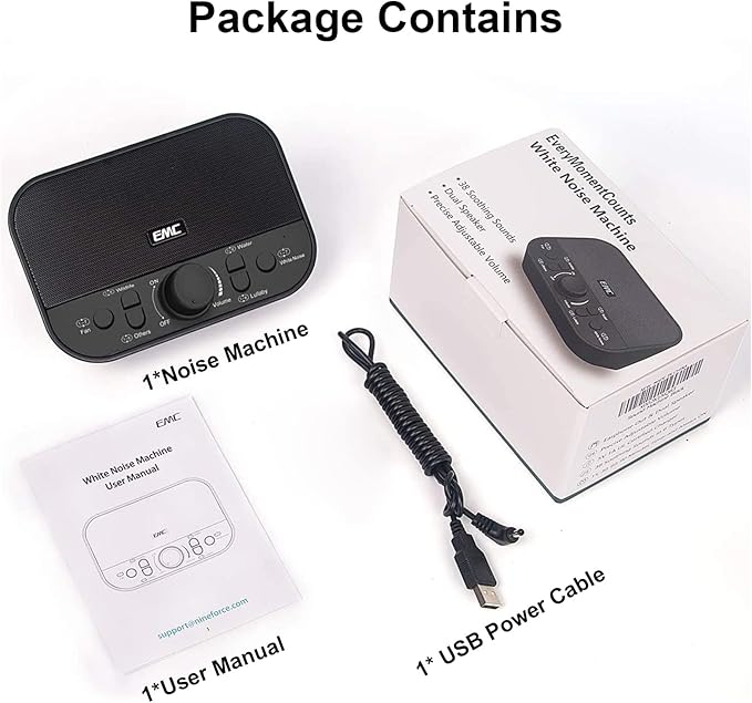 Portable Sound Machine, White Noise Machine with 38 Sounds & Dual Speakers, USB Charger, Timer & Memory - Magicteam Sleep Therapy, Noise & Sleep Machines for Baby, Kids, Adults Home Office Travel