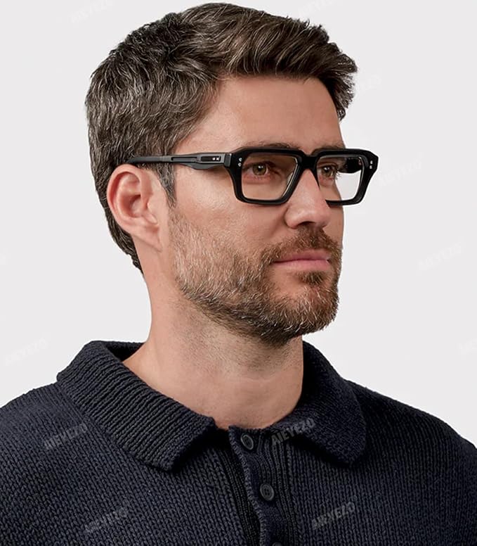 AIEYEZO Fashion Square Blue Light Glasses for Men Women Retro Thick Frame Blue Light Blocking Computer Glasses