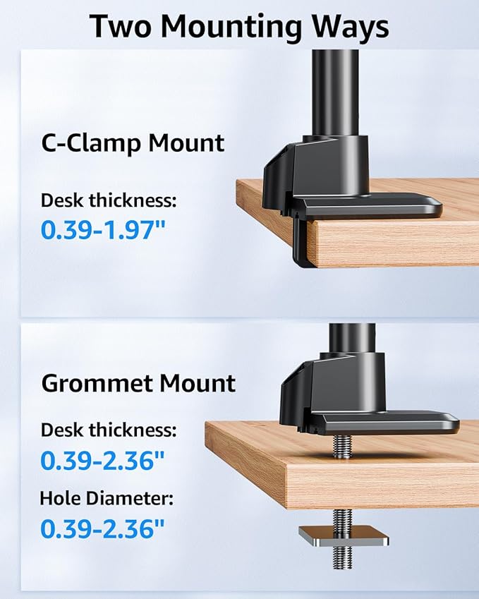MOUNTUP Heavy Duty Monitor Arm Fits Max 49" Ultrawide Screens, Ultra Wide Monitor Arm Holds 4.4-44 lbs, Single Monitors Stand for Samsung Odyssey G9 and More, Gas Spring Height Adjustable, VESA Mount