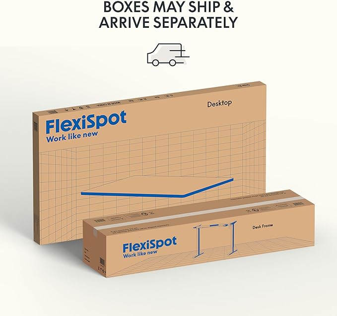 FLEXISPOT EN1 One-Piece Standing Desk 48 x 30 Inch Height Adjustable Desk for Home Office and Computer Workstation (White Frame + 48" Mahogany Top, 2 Packages)