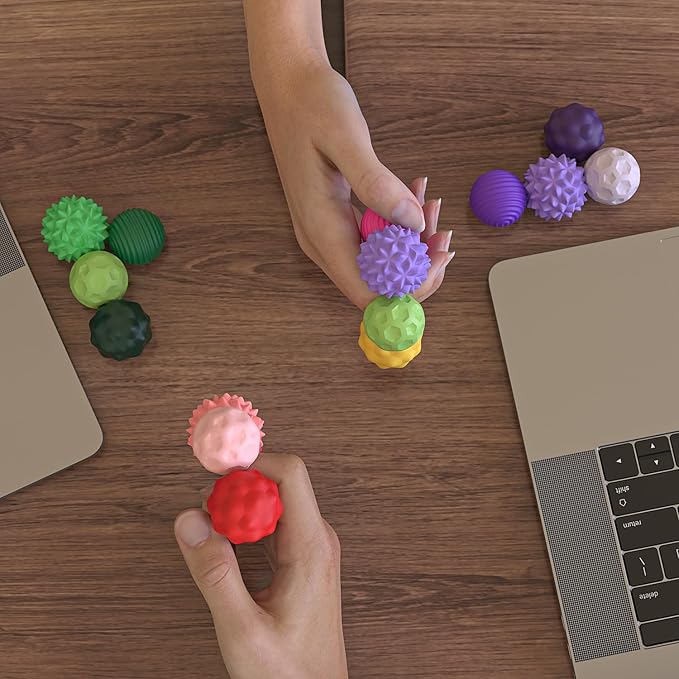 Silicone Magnetic Fidget Balls Toys - 12 Pack Weighted Magnet Fidget Toys for Adult & Teens, Stress Relief Sensory Toys for Autism ADHD Anxiety, Quiet Desk Fidget Present for Office