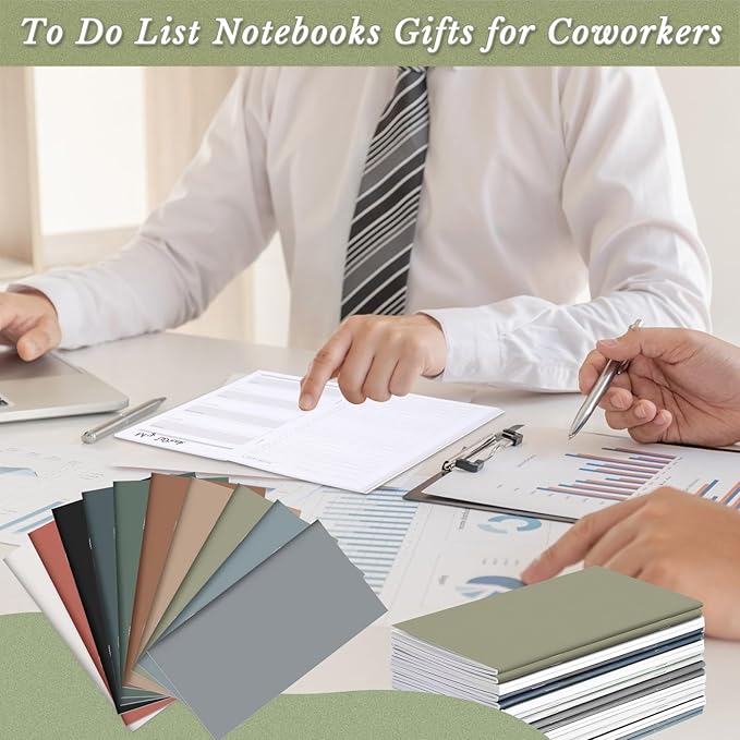 Qilery 50 Pcs 2025-2026 Daily Weekly Planner Bulk Christmas Employee Appreciation Gifts Small Pocket Journal to Do List Goals Notepad for Coworkers Teacher Students Team (Neutral Color)