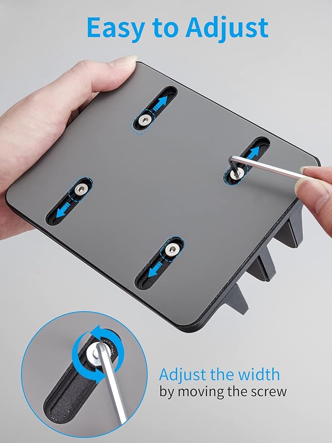 JARLINK Vertical Laptop Stand Holder, Aluminum Double Desktop Stand Holder with Adjustable Dock (Up to 17.3 inch), Compatible with MacBook, Surface, Chromebook, and Gaming Laptops, Black