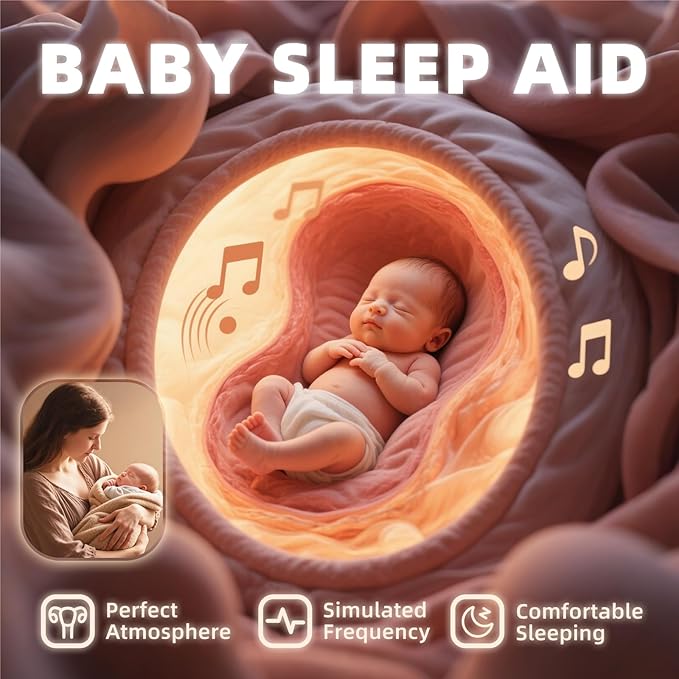 White Noise Sound Machine, Portable Sound Machine for Sleep Baby, Kids & Adults, 20 Travel Soothing Sounds Brown/Pink Noise/Lullaby, Rechargeable, Timer, Memory & Night Light for Home, Nursery