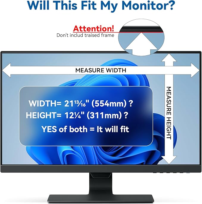 IPROKKO [2-Pack] 25 Inch Computer Privacy Screen Filter for 16:9 Widescreen Monitor, Removable 25in Anti Blue Light Glare Privacy Shield, Anti Spy Security Protector for Hp Dell Asus Acer Samsung