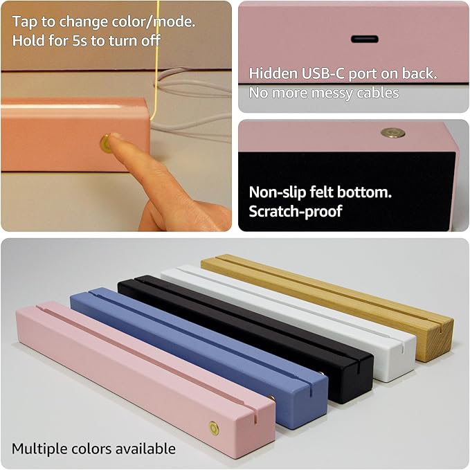 LED Note Board with 8 Colors，Acrylic Dry Erase Board with Light, Clear Monthly/Weekly Calendar, Led Drawing Board for Kids with Stand, 8 Markers, Adapter, Soft Cloth, Holiday Trend Gift (Pink)