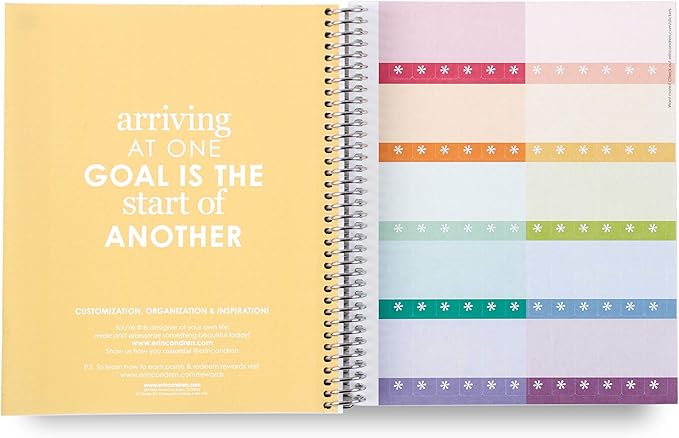 Erin Condren 7" X 9" Spiral Bound Dot Grid Journal Notebook - Layers Neutral, 5Mm Dot Grid, 160 Page Writing, Drawing & Art Notebook, 80Lb Thick Paper, Stickers Included
