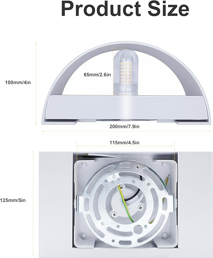 KICAAO Modern LED Wall Sconce,Warm White 3000K,Hardwired Indoor Outdoor Wall Lights Set of 2 Up and Down Wall Mount Light for Living Room Bedroom Hallway Corridor Conservatory(with G9 Bulbs) (White)