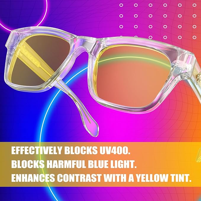 VISOONE Gamer Glasses Professional Blue Light Filter with Anti-Fatigue and Anti-Glare Stylish for Men and Women BONA