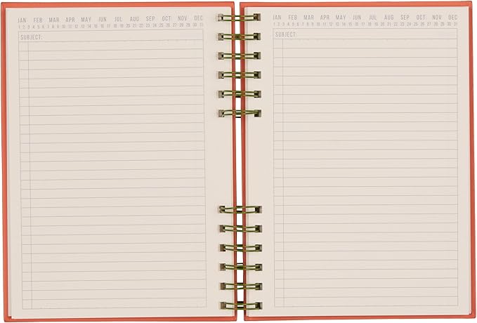 DesignWorks Ink Standard Issue Notebook No. 12 – 6" x 8.25" Undated Daily Planner & Writing Journal, 192 Lined Pages, Elastic Pen Holder, Small Notebook for Work & Journaling - Army Green + Chili