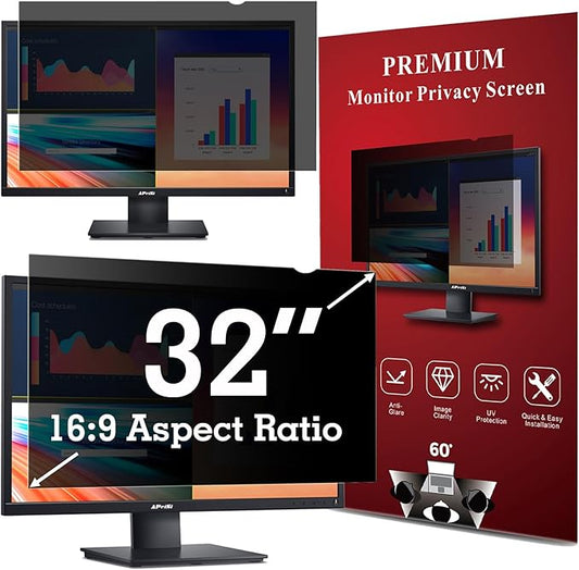 32 Inch Privacy Screen Filter for Widescreen 16:9 Monitor | Privacy Shield | Anti-Glare | Anti-Blue light Protector | Eye Protection | Computer Security Private Filter