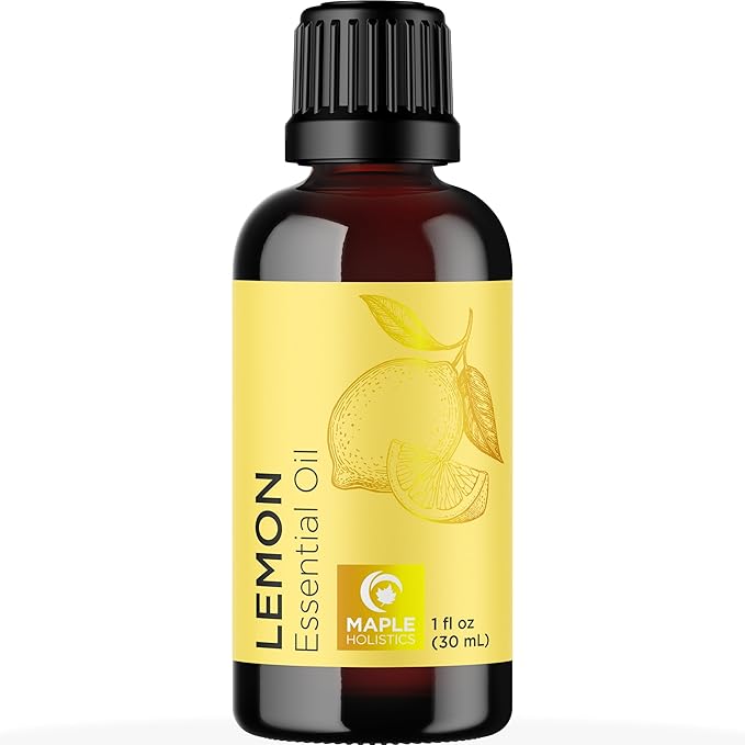Pure Lemon Essential Oil - Invigorating Lemon Oil for Diffuser Aromatherapy Cleaning & Beauty DIYs for Hair Skin & Nails - Premium Grade Vegan Non-GMO in Glass Bottle for Aromatherapy & Wellness