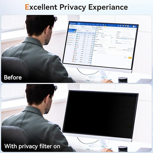 23.8 Inch Computer Privacy Screen Filter for 16:9 Aspect Ratio Widescreen Monitor - Anti Glare Blue Light Filter, Removable Computer Monitor Privacy Shield, Anti-Scratch Screen Protector Film 23.8 in