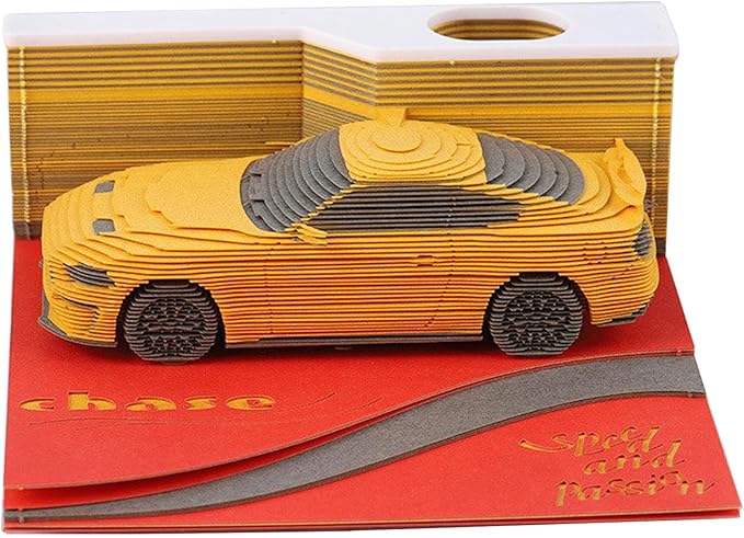 3D Timepiece Calendar 2026 Paper Art Memo Pad with LED Light – Tear-Away Desk Calendar for Record, Planner & Habit Tracker, Bookmark, Gift & Decorative Office Decor