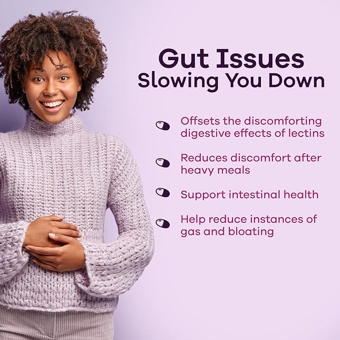 GOBIOTIX Lectin Defense - Lectin Blocker Supplement for Leaky Gut with MSM and Digestive Enzymes - Aids in Intestinal Health for Women and Men - Non-GMO + Gluten Free - 60 Capsules (2)