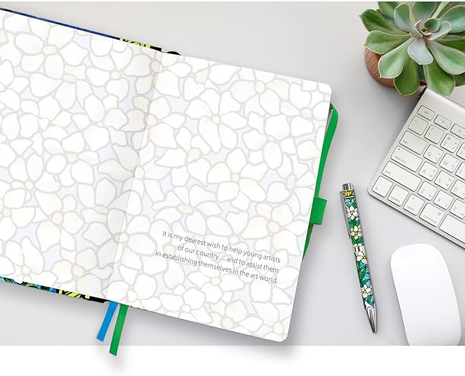 RainCaper Vegan Leather Journal Notebook, 160 Dot-Grid Pages, 5.7 inches x 8 inches, Journal - Tiffany Field of Lilies