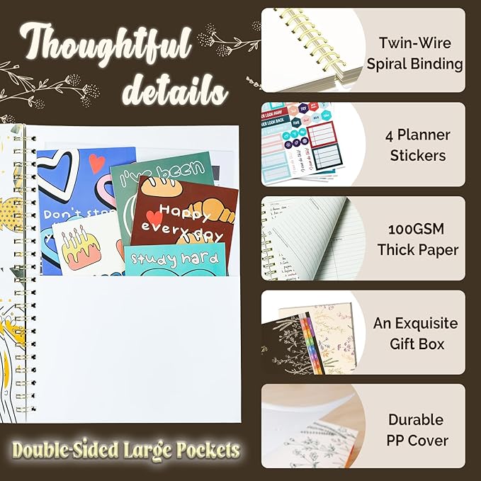 Jun 2025-Dec 2026 Academic Monthly Weekly Daily Planner for School, 19 Months Calendar 25-26 Planning Book with Colorful Tabs, 8.5" x 11" Mid Year College Organizer for Student Teacher (Bistre)