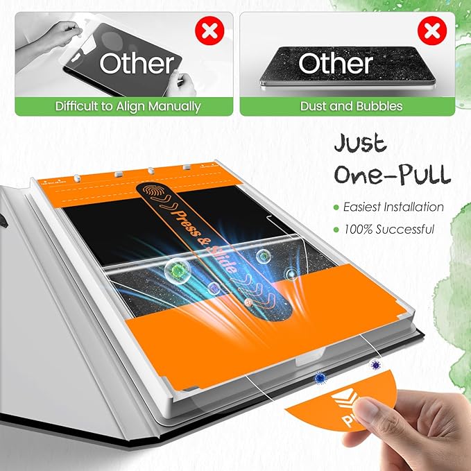 PandaShield 2-Pack Paper-feel Screen Protector Easy-Installation Box for iPad 11th/10th Gen. A16 (11/10.9 Inch, 2025/2022),Matte,Write like on Paper,Bubble Free,Scratch Resistant,Apple Pencil Support