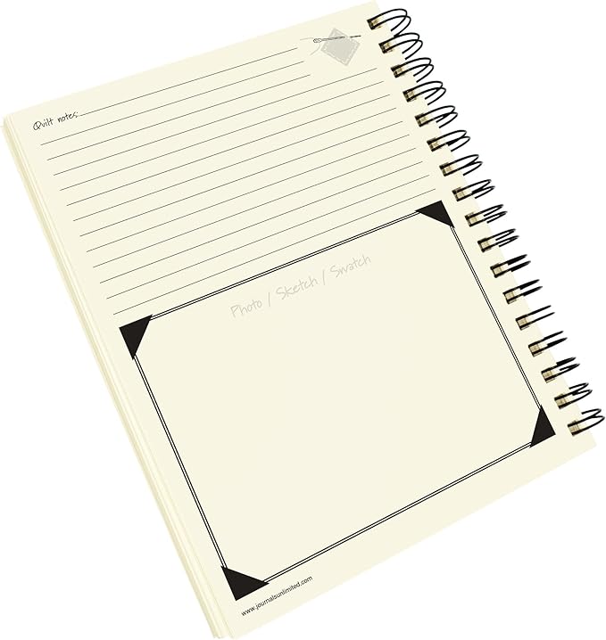 Write it Down series by Journals Unlimited, Guided Journal, Quilting, The Quilters Journal, Full-size 7.5"x 9", Kraft Hard Cover, Made in USA