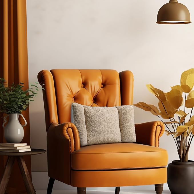 Queekay Fleece Lumbar Support Pillow 3 Section Back Pillow Office Chair for Back Support Comfortable Lumbar Cushion for Car Seat Pain Relief Sofa Rest(Light Camel)