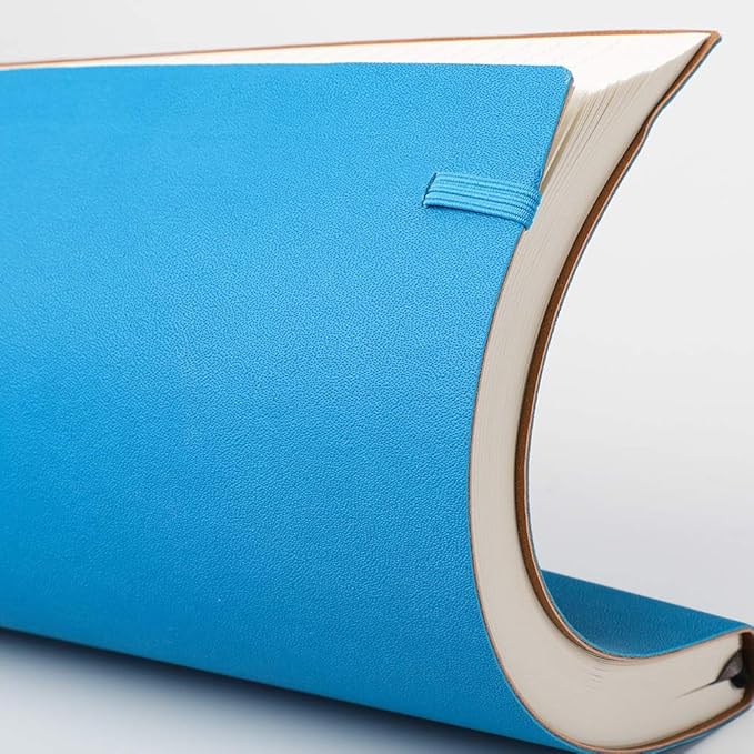 B5 College Ruled Notebook Softcover Journals(2-Pack)- AHGXG Large Composition Notebook 7.6 x 10 inch with Thick 100gsm Lined Paper, Total 408 Numbered Pages (Black Blue)