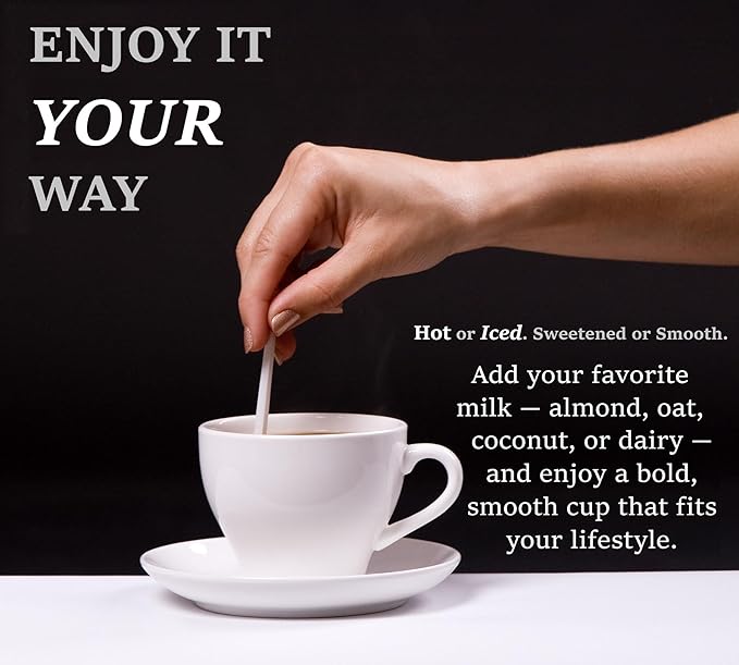 DLNIA Organic Mushroom Coffee with 12 Adaptogenic Mushrooms, Arabica Beans, Coconut Milk & MCT Oil | Cordyceps, Lion’s Mane & Turkey Tail Instant Coffee for Better Energy, Focus, Digestion, Immunity