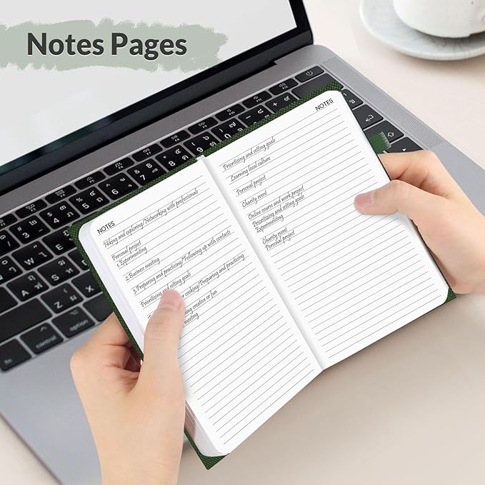 SUNEE 2026 Pocket Weekly Planner for Purse 3.5" x 6" - 12 Month (January 2026 - December 2026), Small Size Planner, Hardcover, Note, Deep Green