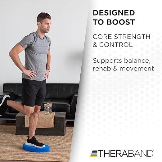 THERABAND Stability Trainer Pad, Intermediate Level, Soft, Blue Foam Balance Pad for Physical Therapy, Exercise Pad for Core Strength, Lightweight Non-Slip Balance Trainer, Portable Foam Pad for Home or Clinic Use