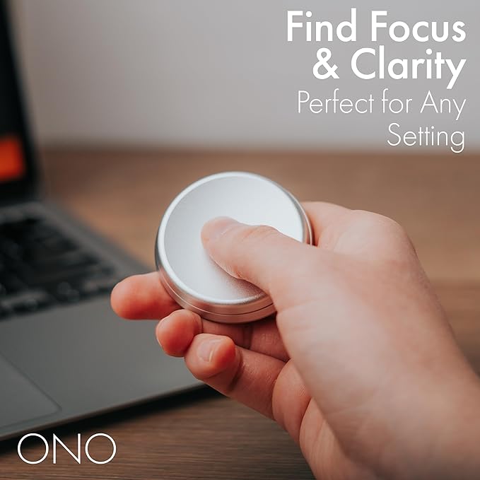 ONO Slider - Handheld Fidget Toy for Adults | Help Relieve Stress, Anxiety, Tension | Promotes Focus, Clarity | Compact, Portable Design (Grey - Aluminum)