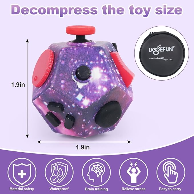 Mini Fidget Toys,Fidget Sensory Toy for Anxiety,ADHD,Autism,Relief Stress with Kids and Adults (Starry Sky Purple)