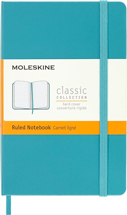 Moleskine Classic Notebook, Pocket, Ruled, Blue Reef, Hard Cover (3.5 x 5.5)