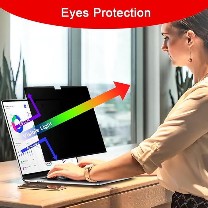 Magnetic Privacy Screen for MacBook Pro 16 Inch (2021-2024, M1, M2, M3, M4), Removable MacBook Laptop Privacy Screen Protector, Anti Blue Light Glare Filter for Mac Pro 16.2" Laptop Computer
