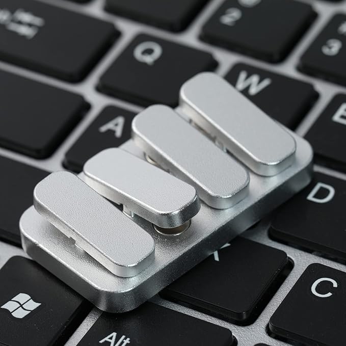 Metal Fidget Slider EDC Fidget Clicker Fidget Toys Adults (Matte Silver)