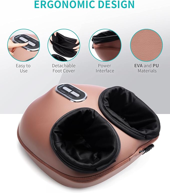 Nekteck Shiatsu Foot Massager Machine with Soothing Heat, FSA Eligible Air Compression Deep Kneading Therapy, Improve Blood Circulation and Foot Wellness, Relax for Home Office Use, HSA Eligible