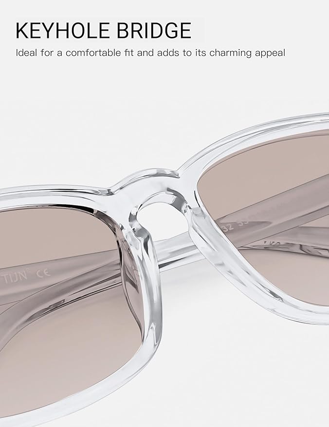 TIJN Blue Light Blocking Glasses for Women Men Clear Frame Square Nerd Eyeglasses Anti Blue Ray Computer Screen Glasses