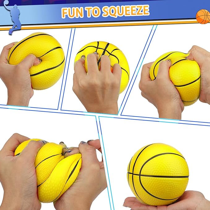 5 Inch Foam Mini Basketball Toys for Indoor Mini Hoops Set, Soft Squishy Stress Ball, Toddler Balls, Swimming Pool Beach Toy Balls, Playground Ball for Adults & Kids Sensory Toy 3 Pack