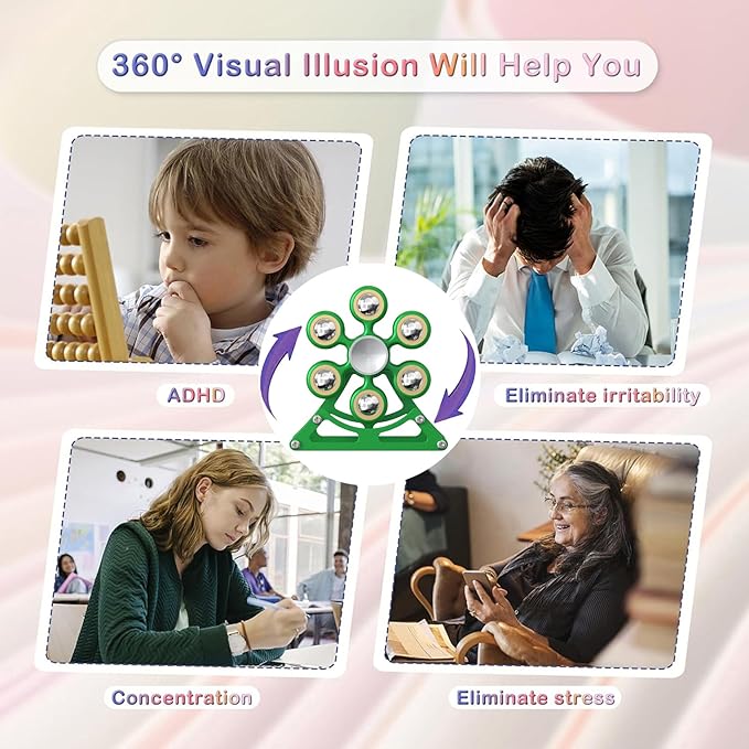 Desk-Fidget-Toys for Ferris-Wheels-Spinner: 4mins Metal Kinetic-Spinner Cool-Gadgets for Office Home School Christmas, EDC-Toy ADHD Tools Cool-Stuff Stress Relief Gift for Kid Children Teen Adult