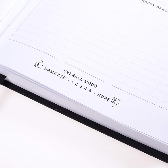 Graphique Self-Care Journal - Punch Today in the Face - 256 Pages - Weekly Quote & Daily Fill in Interiors - Hardbound Fabric Cover - Ribbon Marker (6" x 8")