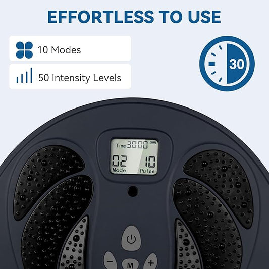1-STEP EMS Foot Massager for Neuropathy Electronic Foot Stimulator TENS Feet Circulation Stimulator with 10 Modes 50 Intensities Electronic Muscle Stimulator