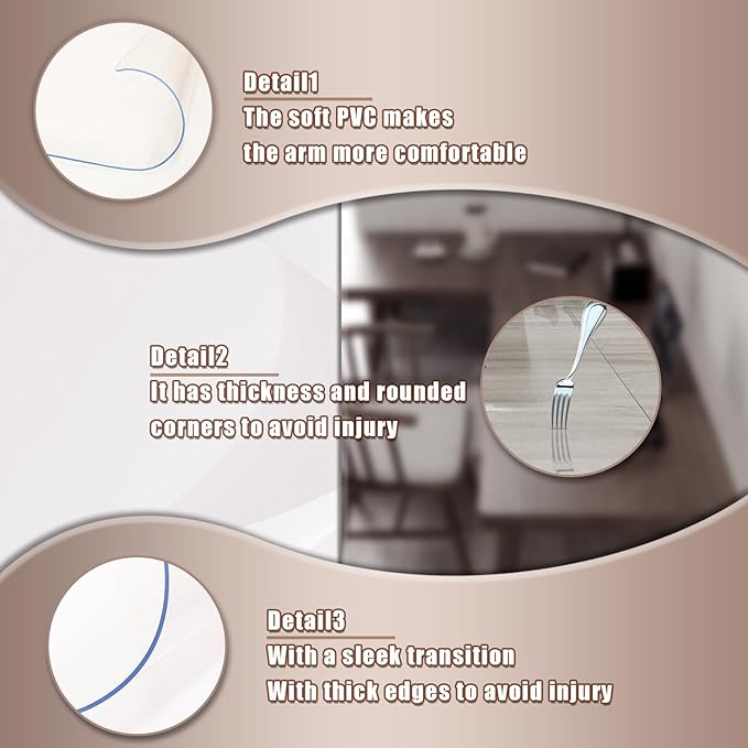 Clear Desk Mat, Desk Protector, Waterproof and Heat-Resistant PVC Round Edge Desk Pad with Non-Slip Backing, Suitable for Home and Office Multifunction Desk Mat, 16.93 x 23.62 Inches