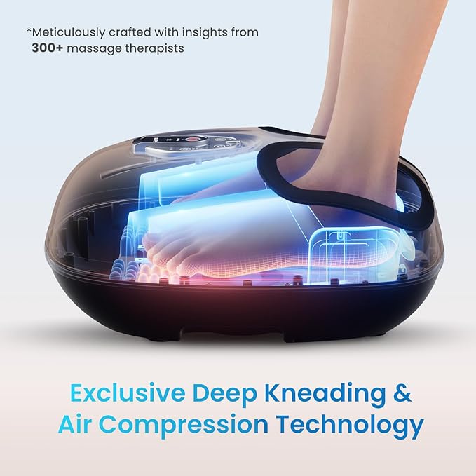 RENPHO Foot Massager Machine with Heat [2025 Upgraded], Shiatsu Foot Massager for Plantar Fasciitis, Birthday Gifts for Women, Wireless Control, D003R-BN