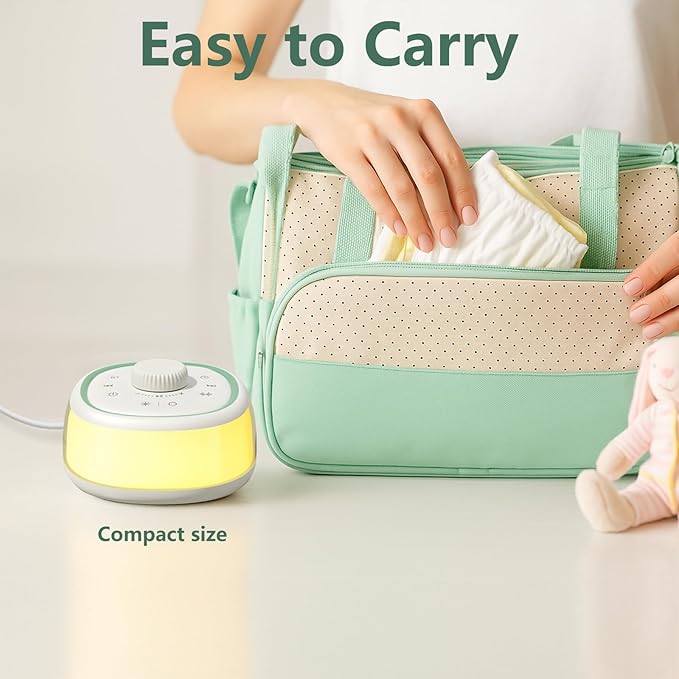 DONOW White Noise Sound Machine with Light Bluetooth, 30 Soothing Sounds, Knob Volume Control, 8 Colors Night Light with Memory Function Sleep Timer, White Noise Machine for Sleeping Adults Baby