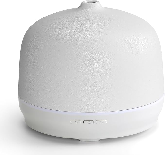 Ceramic Essential Oil Diffusers for Home Large Room, Aromatherapy Scent Air Diffuser Ultrasonic Aroma Defusers 500ml with Timed—White