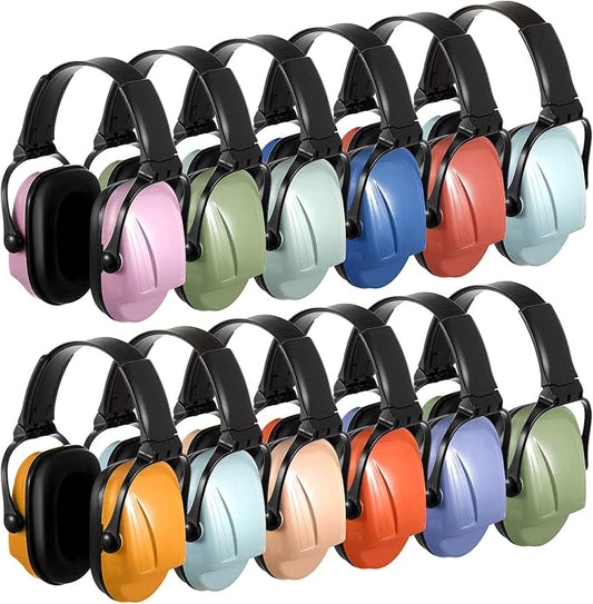 Amylove 12 Pcs Kids Ear Protection Noise Cancelling Headphones Ear Muffs Bulk 27db Adult Noise Reduction Hearing Earmuff(Universal Fit (kids & Adults),Modern Style,Soft Color)